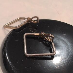 Gold Tone Square Hoop Earrings